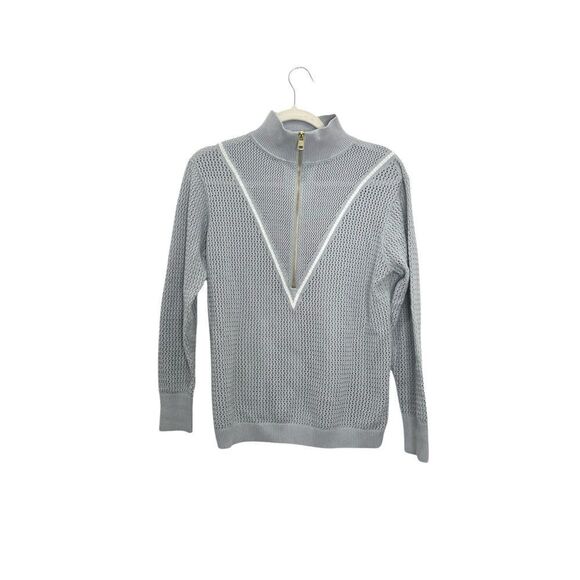 VARLEY Calva Knit polo sweater in “Pearl Blue” - Picture 11 of 14